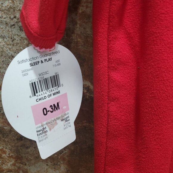 Child of Mine Carters Red Christmas Footed Sleeper My 1st Christmas 0-3 mos - Picture 7 of 10